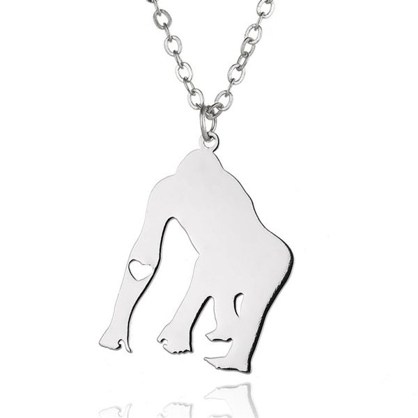 pendant necklaces elfin cute gorilla stainless steel chimpanzee heart women jewellery gift, Silver
pendant necklaces elfin cute gorilla stainless steel chimpanzee heart women jewellery gift, Silver