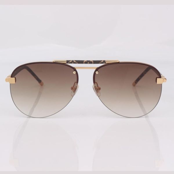 rimless brown gradient sunglasses women with leather, fashion pilot style double bridge eye wear, White;black
rimless brown gradient sunglasses women with leather, fashion pilot style double bridge eye wear, White;black