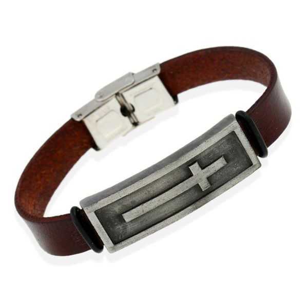 leather vintage bracelet generous simple personality men's bracelet cross christian leather belt, Golden;silver
leather vintage bracelet generous simple personality men's bracelet cross christian leather belt, Golden;silver