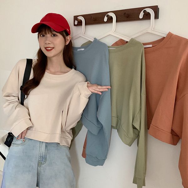 solid color sweatshirt women casual spring autumn o neck loose ladies short pullover hoodies mujer, Black
solid color sweatshirt women casual spring autumn o neck loose ladies short pullover hoodies mujer, Black