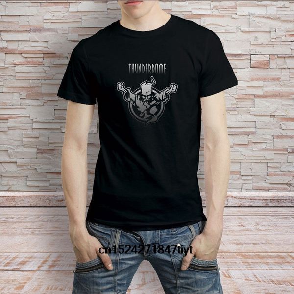 thunderdome hardcore techno and gabber men's t shirt summer short sleeve shirt cotton black