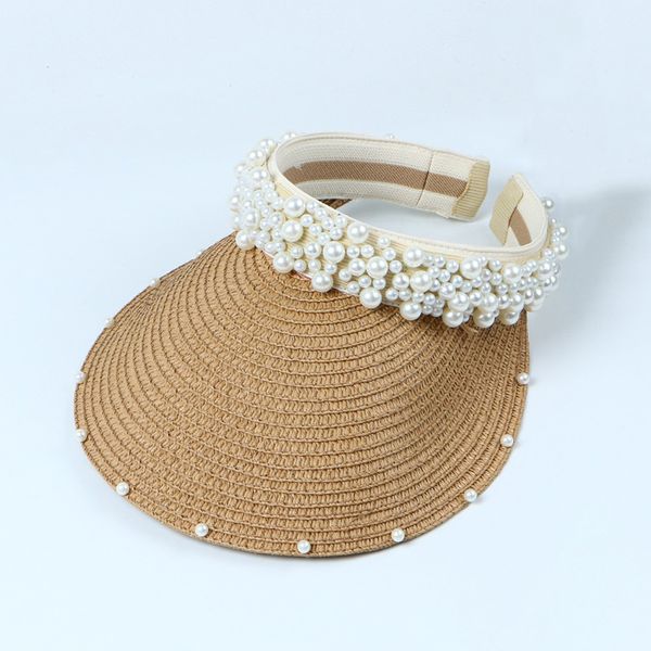 wide brim hats sun hat women summer straw visor pearl casual beach holiday outdoor cap accessory, Blue;gray
wide brim hats sun hat women summer straw visor pearl casual beach holiday outdoor cap accessory, Blue;gray