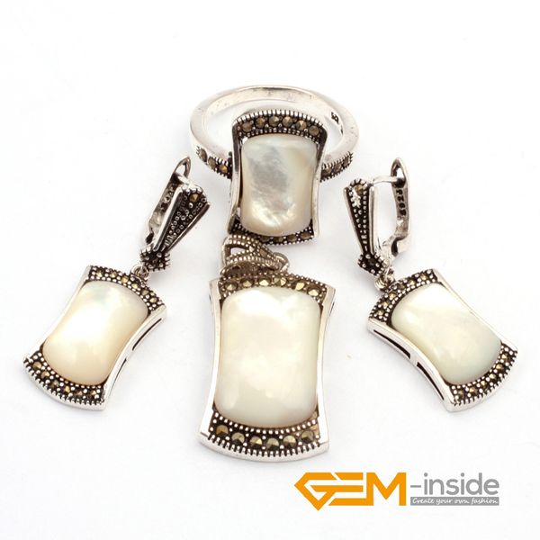 earrings & necklace jewelry sets white shell rectangle antiqued tibetan silver ring pendant fashion set for party women gifts
earrings & necklace jewelry sets white shell rectangle antiqued tibetan silver ring pendant fashion set for party women gifts