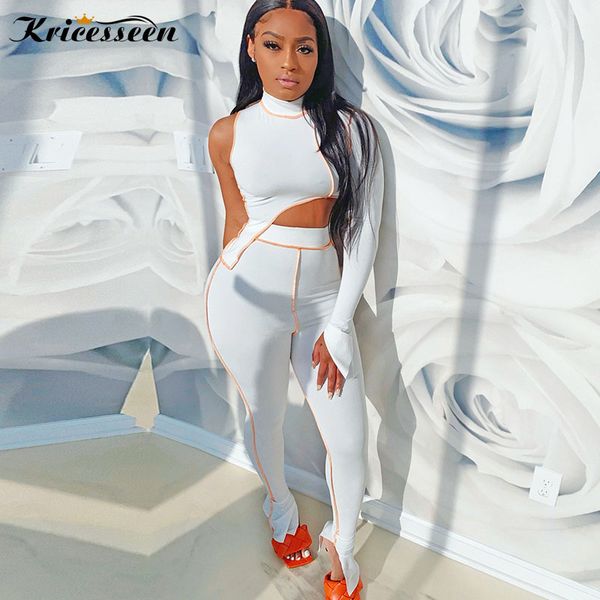 kricesseen casual white two pieces pants set women one sleeve crop and long pants tracksuits party clubwear matching set, Gray
kricesseen casual white two pieces pants set women one sleeve crop and long pants tracksuits party clubwear matching set, Gray