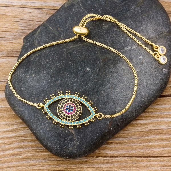 new fashion bohemian turkish evil eye copper zircon bracelets for women gold /white/rose gold color charm chain bracelet, Golden;silver
new fashion bohemian turkish evil eye copper zircon bracelets for women gold /white/rose gold color charm chain bracelet, Golden;silver