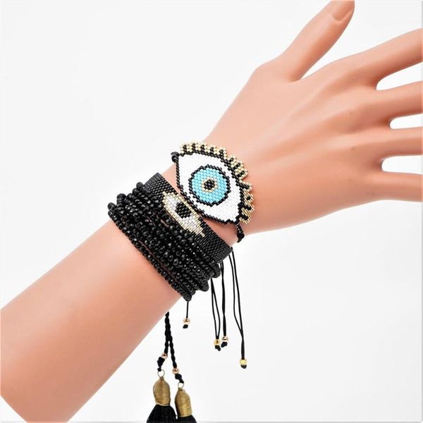 charm bracelets evil eye jewelry beaded braclets for women miyuk handmade bracelet black turkish femme gift sets, Golden;silver
charm bracelets evil eye jewelry beaded braclets for women miyuk handmade bracelet black turkish femme gift sets, Golden;silver