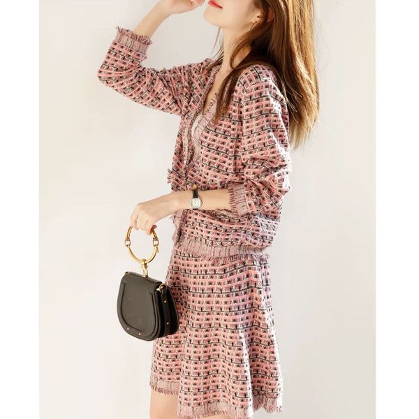 two piece dress women's 2-piece skirt suit autumn knitted long sleeve graceful jacket commuter cardigan overskirt women elegant two-pie, White
two piece dress women's 2-piece skirt suit autumn knitted long sleeve graceful jacket commuter cardigan overskirt women elegant two-pie, White