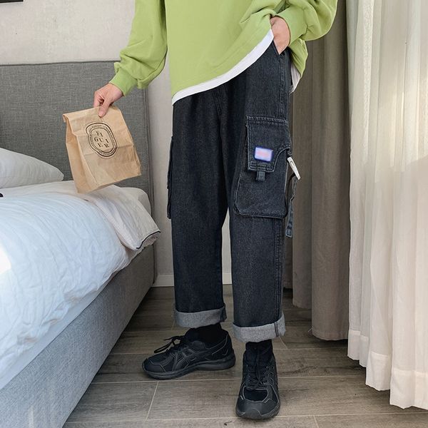 baggy men's jeans black straight big size vintage denim pants loose streetwear korean fashion trousers for men pocket classic, Blue
baggy men's jeans black straight big size vintage denim pants loose streetwear korean fashion trousers for men pocket classic, Blue