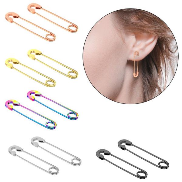 stainless steel punk pin earrings unique design paperclip safety steel stud fashion earrings elegant women man rock piercing, Golden;silver
stainless steel punk pin earrings unique design paperclip safety steel stud fashion earrings elegant women man rock piercing, Golden;silver