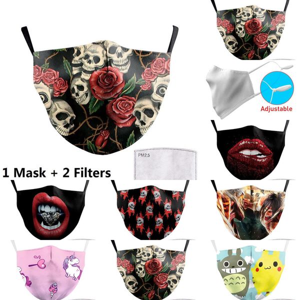 anti print big face mouth fabric masks unicorn mouth cover reusable protection dust cdhj1