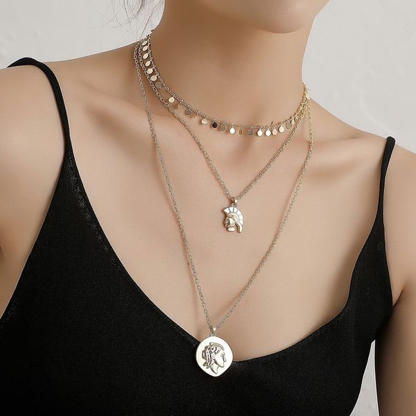 pendant necklaces vintage multilayer figure coin round necklace women temperament geometric sequins party jewelry kolye, Silver
pendant necklaces vintage multilayer figure coin round necklace women temperament geometric sequins party jewelry kolye, Silver