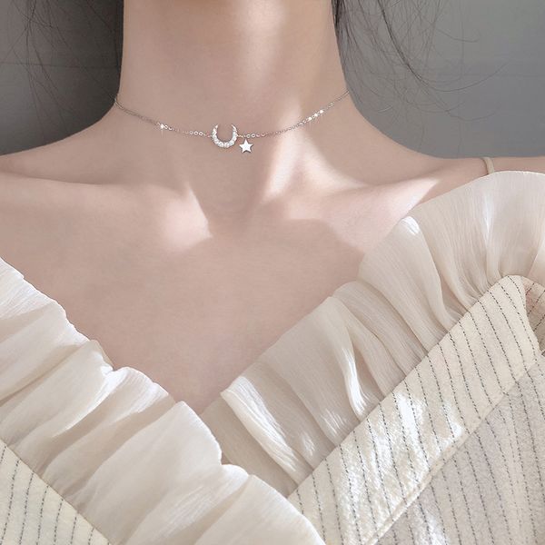 fashion crystal star moon pendant charm necklace for women wedding party jewelry accessories choker dz824, Golden;silver
fashion crystal star moon pendant charm necklace for women wedding party jewelry accessories choker dz824, Golden;silver