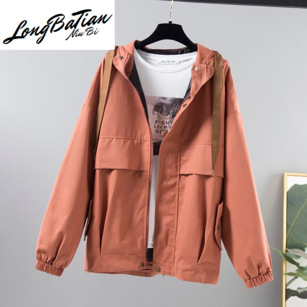 women's jackets harajuku safari style solid hooded women outerwear autumn large size loose long sleeve short baseball jacket coat femal, Black;brown
women's jackets harajuku safari style solid hooded women outerwear autumn large size loose long sleeve short baseball jacket coat femal, Black;brown