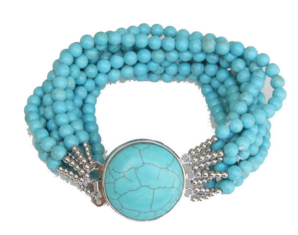 natural 8" 10row 6mm round blue turquoises beads knotted bracelet c39 jewelry charm bracelet, Black
natural 8" 10row 6mm round blue turquoises beads knotted bracelet c39 jewelry charm bracelet, Black