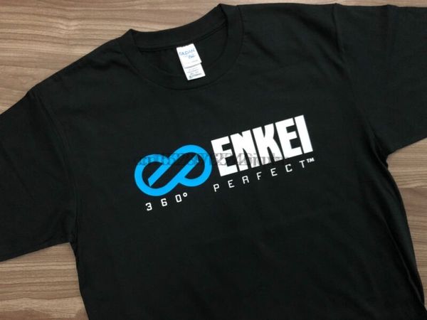 enkei rpf1 car wheel racing ultra black cotton t-shirt