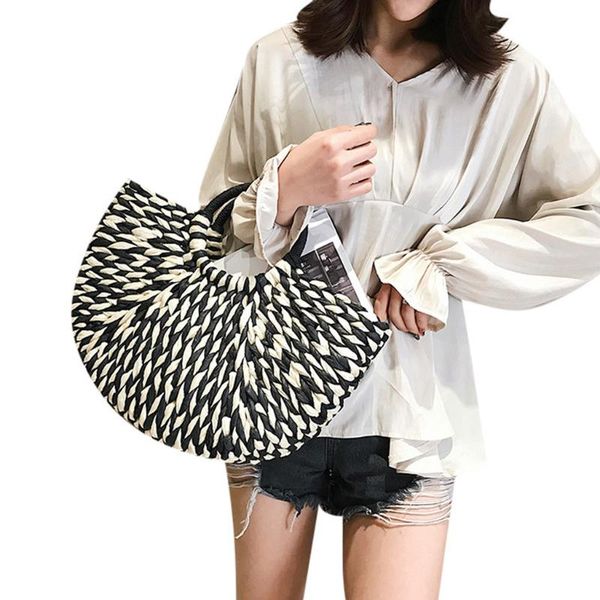 summer fashion satchel black and white weaving women beach seaside straw handbag lady travel color woven tote bag#x
summer fashion satchel black and white weaving women beach seaside straw handbag lady travel color woven tote bag#x