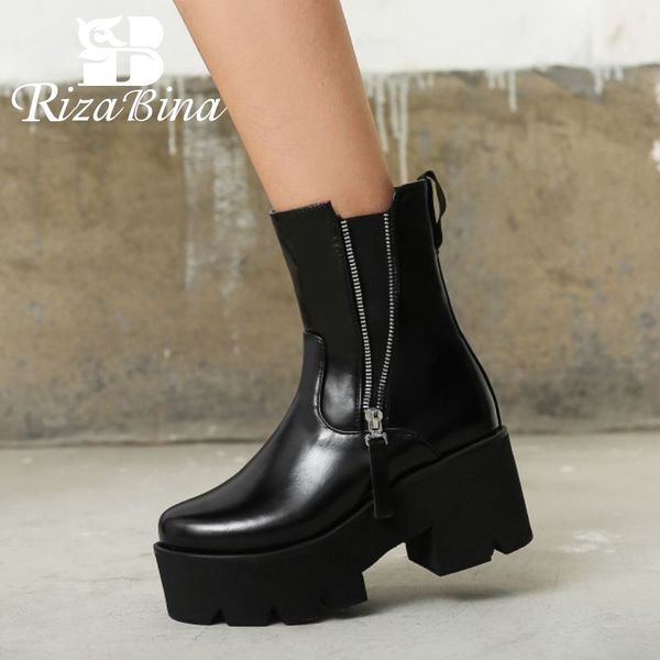 rizabina 2021 ankle boots for women round toe thick high heel platform boots gothic shoes cool zipper ladies footwear size 32-43, Black
rizabina 2021 ankle boots for women round toe thick high heel platform boots gothic shoes cool zipper ladies footwear size 32-43, Black