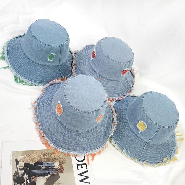cloches foldable distressed denim bucket hat for womens blue jeans sun with frayed brim ladies fisherman cap washed summer bob hats, Blue;gray
cloches foldable distressed denim bucket hat for womens blue jeans sun with frayed brim ladies fisherman cap washed summer bob hats, Blue;gray