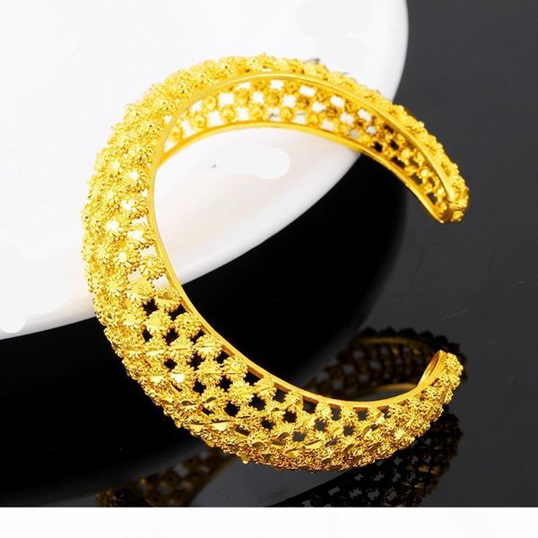 mesh cuff bangle exquisite 18k yellow gold filled solid womens bracelet beautiful wedding party gift dia 60mm, Black
mesh cuff bangle exquisite 18k yellow gold filled solid womens bracelet beautiful wedding party gift dia 60mm, Black