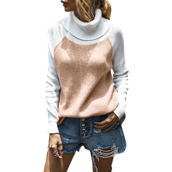 women's sweaters winter women color stitching long sleeve turtleneck soft casual pullover thicken warm lady clothing outfits, White;black
women's sweaters winter women color stitching long sleeve turtleneck soft casual pullover thicken warm lady clothing outfits, White;black