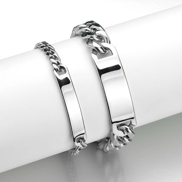 link, chain couples nameplate bracelets mens stainless steel fashion simple charm chains on hand gifts for man accessories, Black
link, chain couples nameplate bracelets mens stainless steel fashion simple charm chains on hand gifts for man accessories, Black