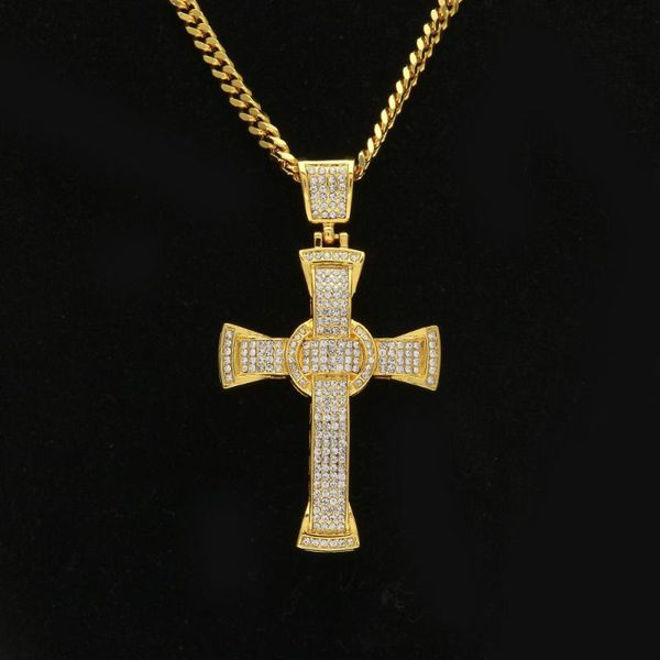 hip hop new cubic zircon cross pendant men's rap street dance necklace jewelry, Silver
hip hop new cubic zircon cross pendant men's rap street dance necklace jewelry, Silver