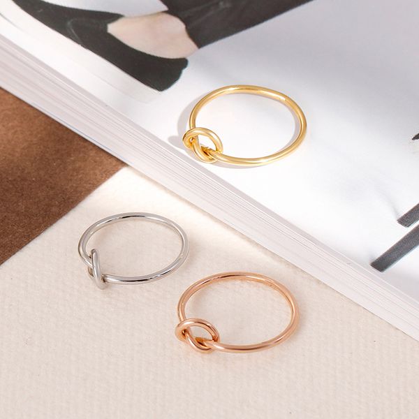 stainless steel ring lovers jewelry forever knot heart lovers love gold-plated 18k temperament women's rings, Golden;silver
stainless steel ring lovers jewelry forever knot heart lovers love gold-plated 18k temperament women's rings, Golden;silver