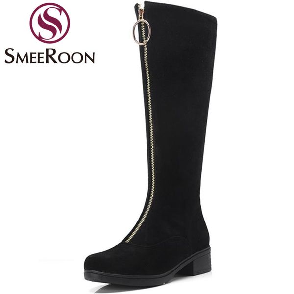 smeeroon popular knee high boots for women round toe solid color boots keep warm winter zipper low heels shoes woman, Black
smeeroon popular knee high boots for women round toe solid color boots keep warm winter zipper low heels shoes woman, Black