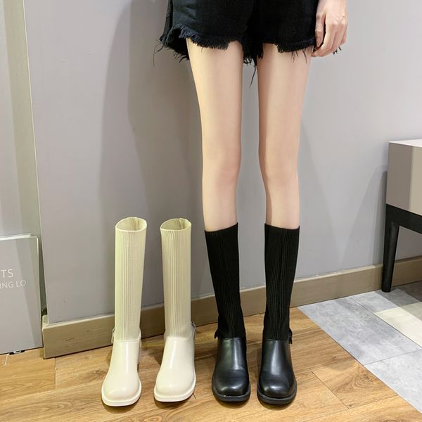 round toe women's boots autumn thigh high heels high summer booties shoes winter footwear boots-women rubber, Black
round toe women's boots autumn thigh high heels high summer booties shoes winter footwear boots-women rubber, Black