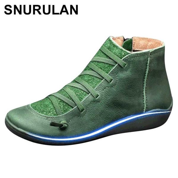 snurulanwomen's pu leather ankle boots woman autumn winter cross strips vintage women punk boots shoes ladies flat women, Black
snurulanwomen's pu leather ankle boots woman autumn winter cross strips vintage women punk boots shoes ladies flat women, Black