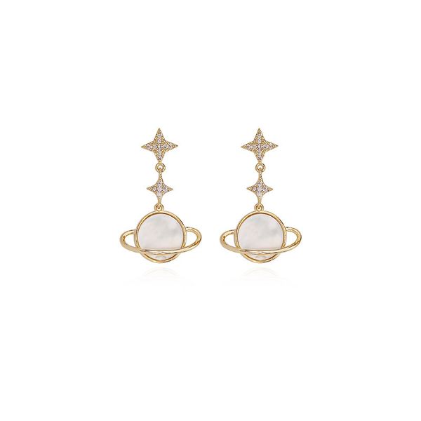 2020 new style temperament natural shell earrings universe planet stars inlaid earrings ladies gift, Silver
2020 new style temperament natural shell earrings universe planet stars inlaid earrings ladies gift, Silver