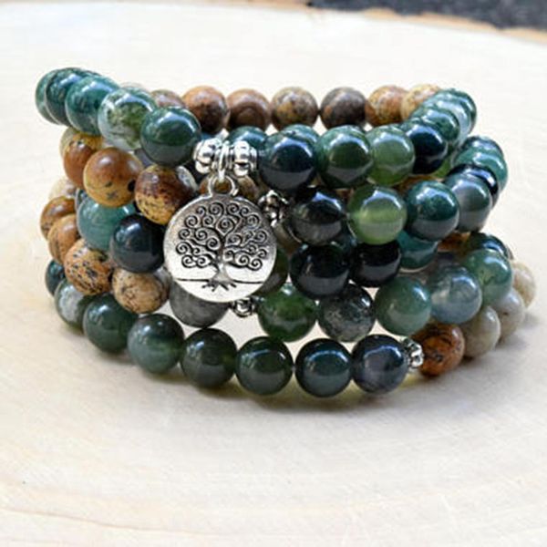 tennis 108 mala bead necklace tree of life bracelet abundance and stress 8mm beads moss lace j-asper meditation buddhist, Golden;silver
tennis 108 mala bead necklace tree of life bracelet abundance and stress 8mm beads moss lace j-asper meditation buddhist, Golden;silver