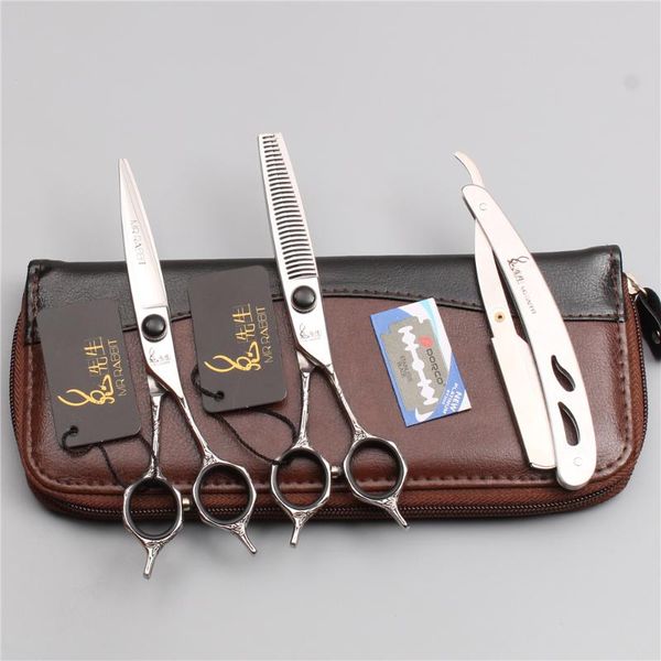 hair scissors 3pcs 6.0" 17.5cm 440c mr barber shop cutting shears thinning professional with razor add bag t9018
hair scissors 3pcs 6.0" 17.5cm 440c mr barber shop cutting shears thinning professional with razor add bag t9018