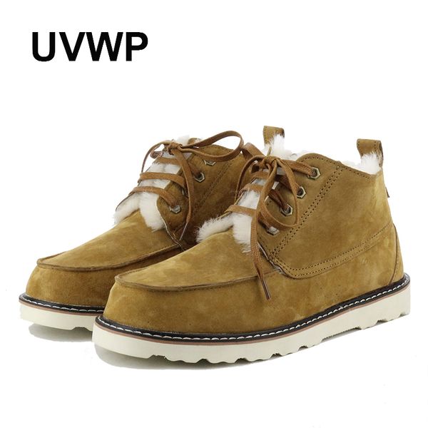 men snow boots fashion men's warm winter boots genuine leather natural fur non-slip ankle shoes, Black
men snow boots fashion men's warm winter boots genuine leather natural fur non-slip ankle shoes, Black