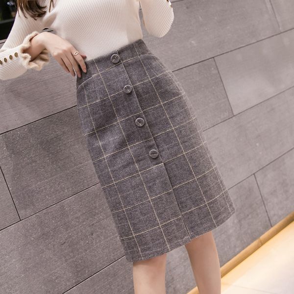 skirts autumn winter woolen vintage plaid skirt women 2021 single breasted high waist midi a-line female, Black
skirts autumn winter woolen vintage plaid skirt women 2021 single breasted high waist midi a-line female, Black