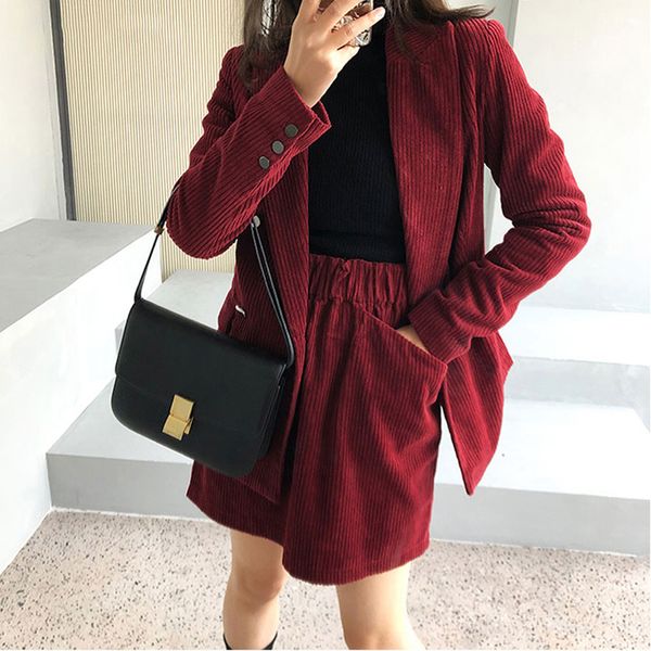 vintage corduroy women skirt suit female 2 pieces set blazer jacket & elastic waist women blazer set 2020 spring, White
vintage corduroy women skirt suit female 2 pieces set blazer jacket & elastic waist women blazer set 2020 spring, White