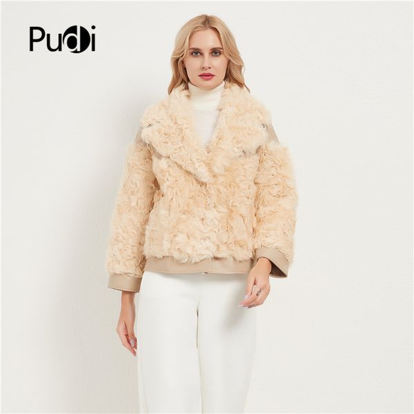 women's fur & faux pudi women lady real sheep coat jacket female winter warm genuine pu leather parka coats ct060, Black
women's fur & faux pudi women lady real sheep coat jacket female winter warm genuine pu leather parka coats ct060, Black