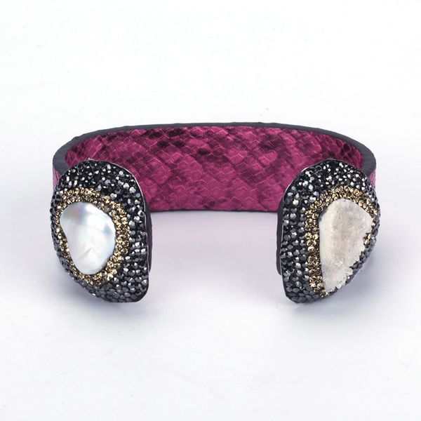 bangle trendy snake leather rhinestone shell for women 6 colors copper jewelry charm bijoux, Black
bangle trendy snake leather rhinestone shell for women 6 colors copper jewelry charm bijoux, Black