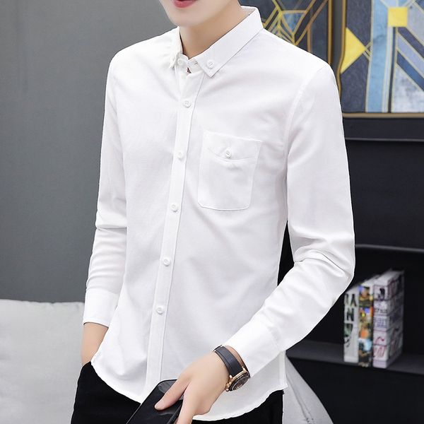 shirt men's long sleeve business casual business formal dress easy to wear handsome korean fashion white shirt, White;black
shirt men's long sleeve business casual business formal dress easy to wear handsome korean fashion white shirt, White;black