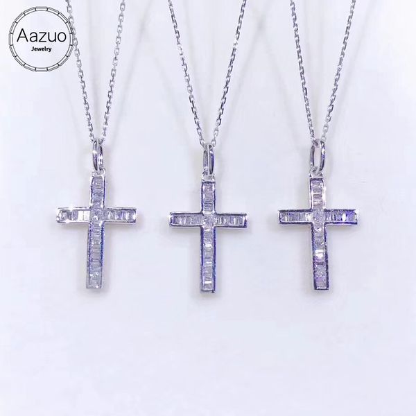 aazuo real princess diamonds 100% 18k white gold cross pendent with chain necklace gifted for women wedding au750, Silver
aazuo real princess diamonds 100% 18k white gold cross pendent with chain necklace gifted for women wedding au750, Silver