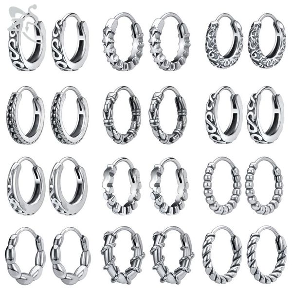 hoop & huggie zs 1 pair gothic punk stainless steel earrings men women kpop hiphop earring star pattern circle vintage jewelry, Golden;silver
hoop & huggie zs 1 pair gothic punk stainless steel earrings men women kpop hiphop earring star pattern circle vintage jewelry, Golden;silver