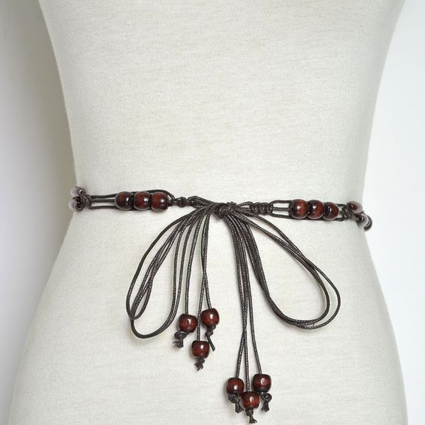 brand bohemian braided belt for women ladies mixed weave wooden bead cummerbund knitted waistband cinto feminino, Black;brown
brand bohemian braided belt for women ladies mixed weave wooden bead cummerbund knitted waistband cinto feminino, Black;brown