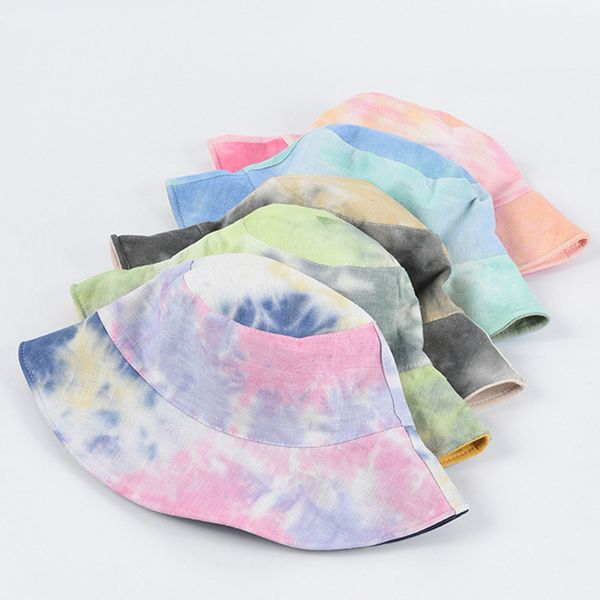 wholesale 5 colors fashion tie dye bucket hats for women foldable reversible summer sun hat pink couple caps 2020
wholesale 5 colors fashion tie dye bucket hats for women foldable reversible summer sun hat pink couple caps 2020