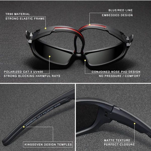 kingseven a23 cycling polarized men sunglasses 23wi, White;black