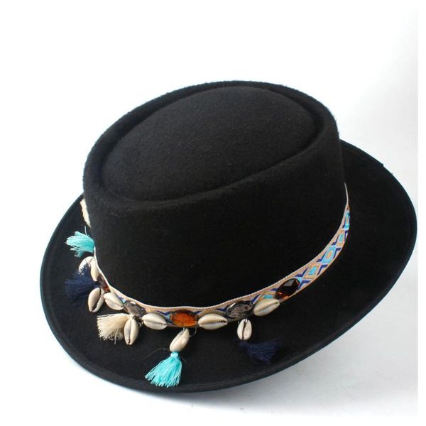 wide brim hats fashion women winter pork pie hat outdoor travel casual wild flat fedora jazz size 58cm, Blue;gray
wide brim hats fashion women winter pork pie hat outdoor travel casual wild flat fedora jazz size 58cm, Blue;gray