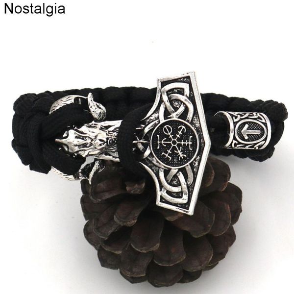 nostalgia ram amulet thor hammer mjolnir valknut vegvisir compass runes beads viking bracelet men women vikingos accessories diy, Black
nostalgia ram amulet thor hammer mjolnir valknut vegvisir compass runes beads viking bracelet men women vikingos accessories diy, Black