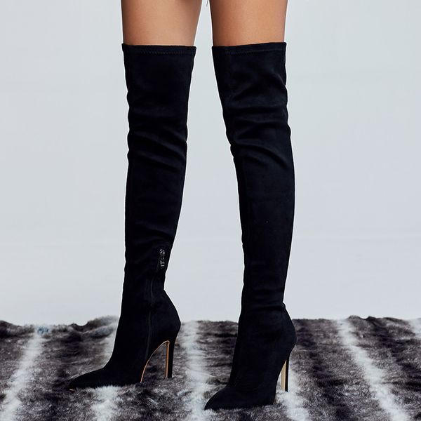 boots 2021 women over the knee thigh high fetish suede 11cm heels stripper long pleaser stiletto winter snake skin shoes, Black 
boots 2021 women over the knee thigh high fetish suede 11cm heels stripper long pleaser stiletto winter snake skin shoes, Black