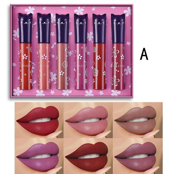 lip gloss 6pcs velvet set cute kitten waterproof long-lasting moisturizing glaze liquid lipstick kit:
lip gloss 6pcs velvet set cute kitten waterproof long-lasting moisturizing glaze liquid lipstick kit: