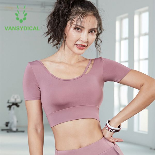 yoga outfits vansydical workout sports gym with padded women shirts cropped open back quick dry fitness running short sleeve, White;red
yoga outfits vansydical workout sports gym with padded women shirts cropped open back quick dry fitness running short sleeve, White;red