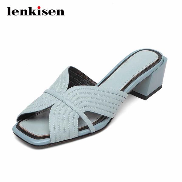 lenkisen new leisure high fashion genuine leather peep toe med square heel mules slingback lace on beauty lady women sandals l49, Black
lenkisen new leisure high fashion genuine leather peep toe med square heel mules slingback lace on beauty lady women sandals l49, Black